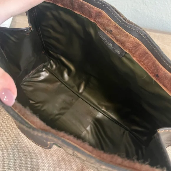 Authentic Gucci Brown Monogram Canvas Clutch with Green and Red Web Stripe - Picture 6 of 7